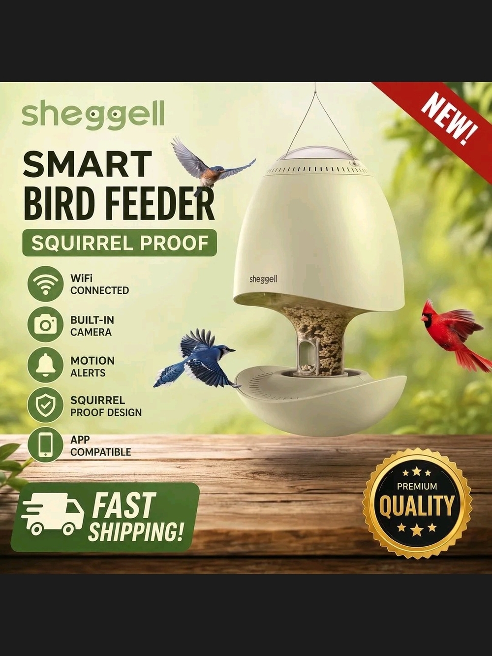 Smart Squirrel-Proof Bird Feeder Factory Sealed